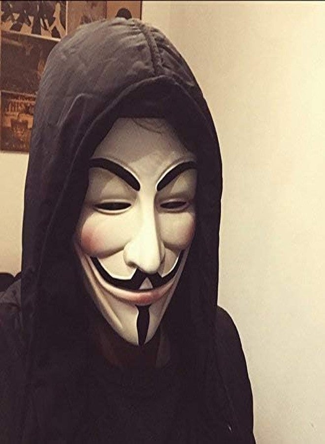 ROCK WORLD قناع وجه روك وورلد - قطعة واحدة | قناع وجه هاكر للأولاد | قناع وجه فيلم V for Vendetta | قناع جاي فوكس | قناع وجه أبيض | قناع تنكري | قناع عيد ميلاد للأولاد | قناع السعادة - Image 5
